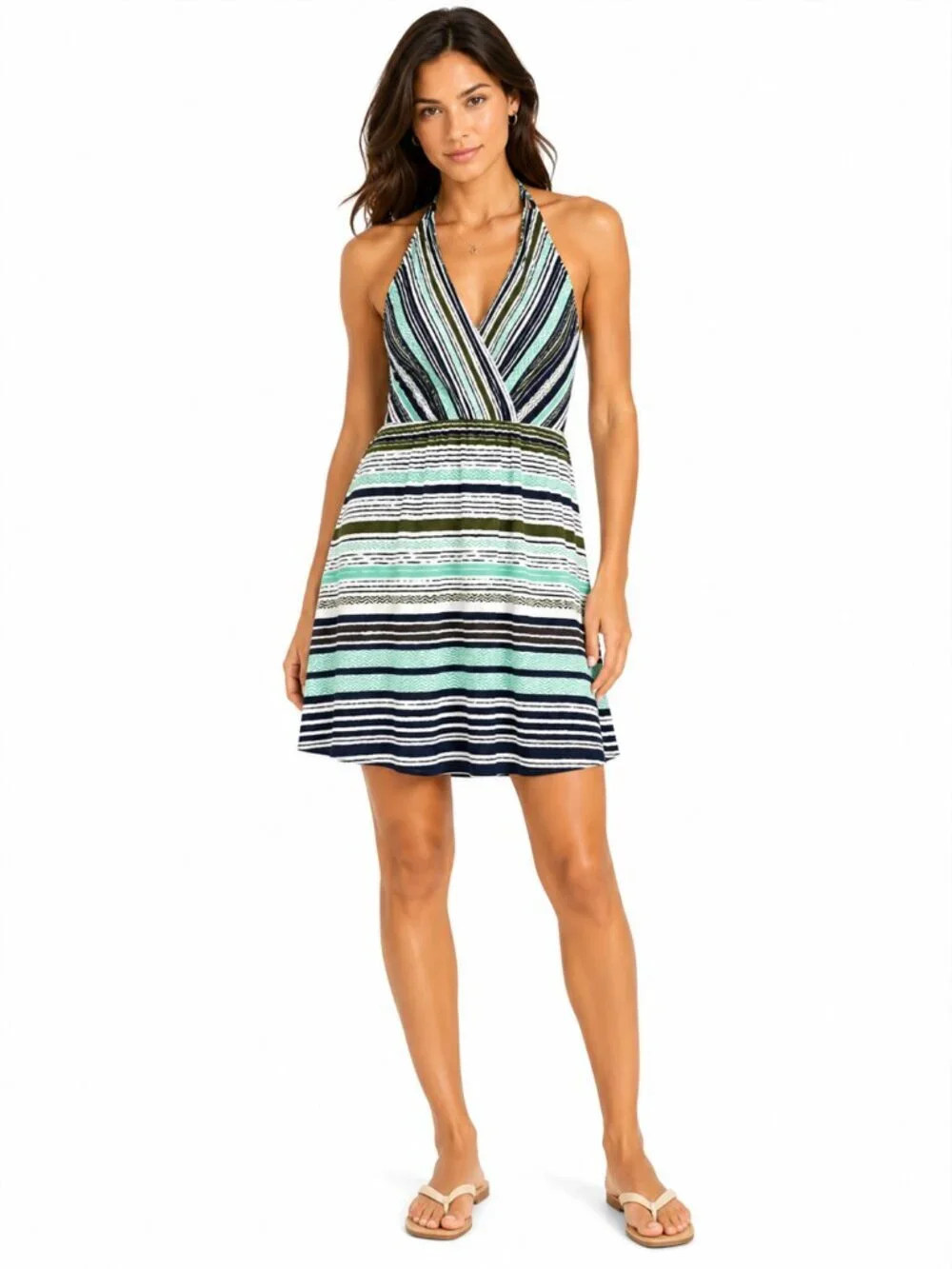 ATHLETA Go Anywhere Halter Dress Multicolor Patterns Style 964445 Size 2